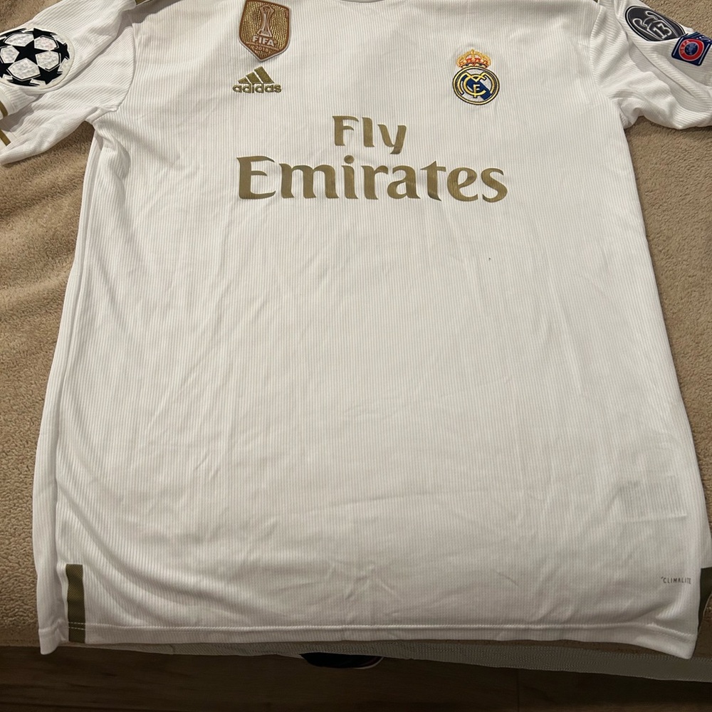 Adidas White and Gold Real Madrid Jersey